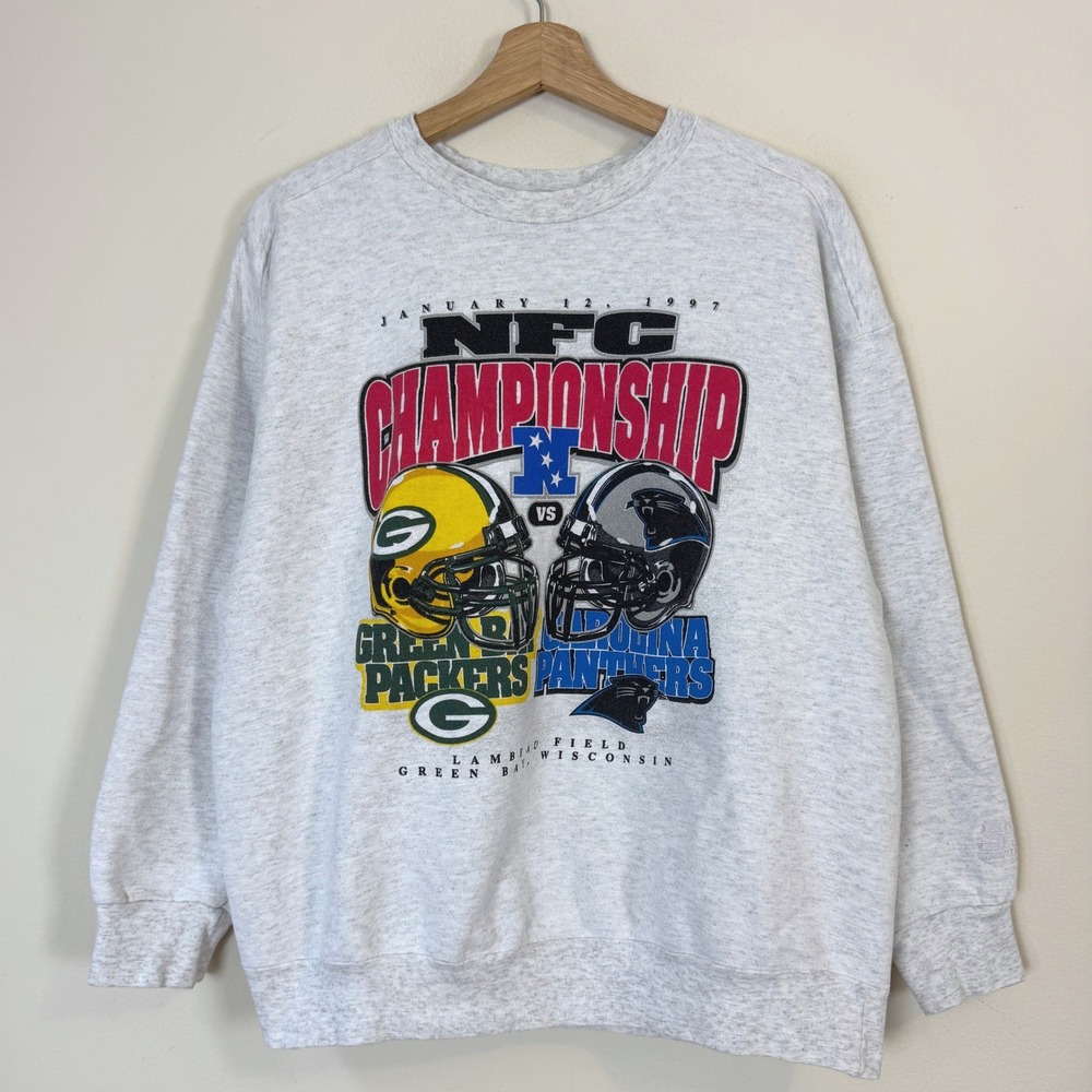 Vintage 90s Starter NFL NFC Championship Packers Panthers Sweatshirt -‎ Medium
